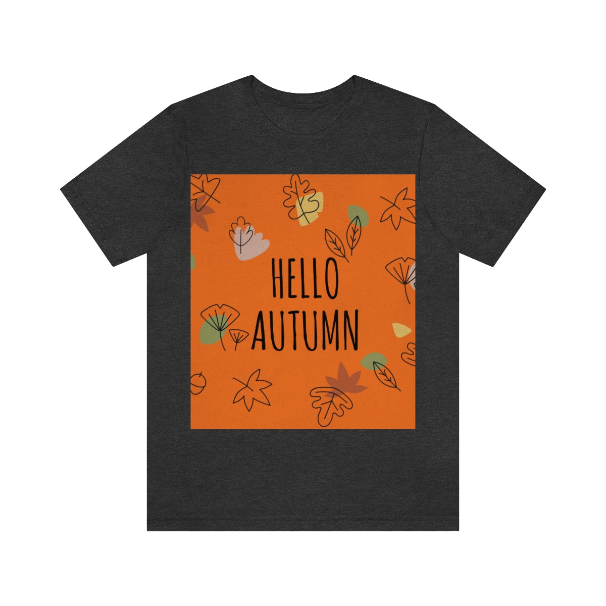 Hello Autumn Minimal Natural Graphic Unisex Jersey Short Sleeve T-Shirt Ichaku [Perfect Gifts Selection]