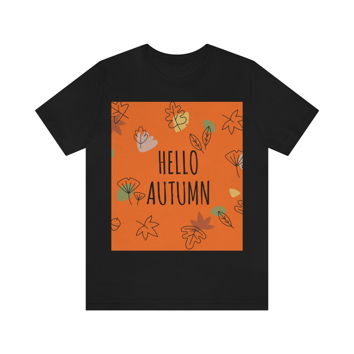 Hello Autumn Minimal Natural Graphic Unisex Jersey Short Sleeve T-Shirt Ichaku [Perfect Gifts Selection]