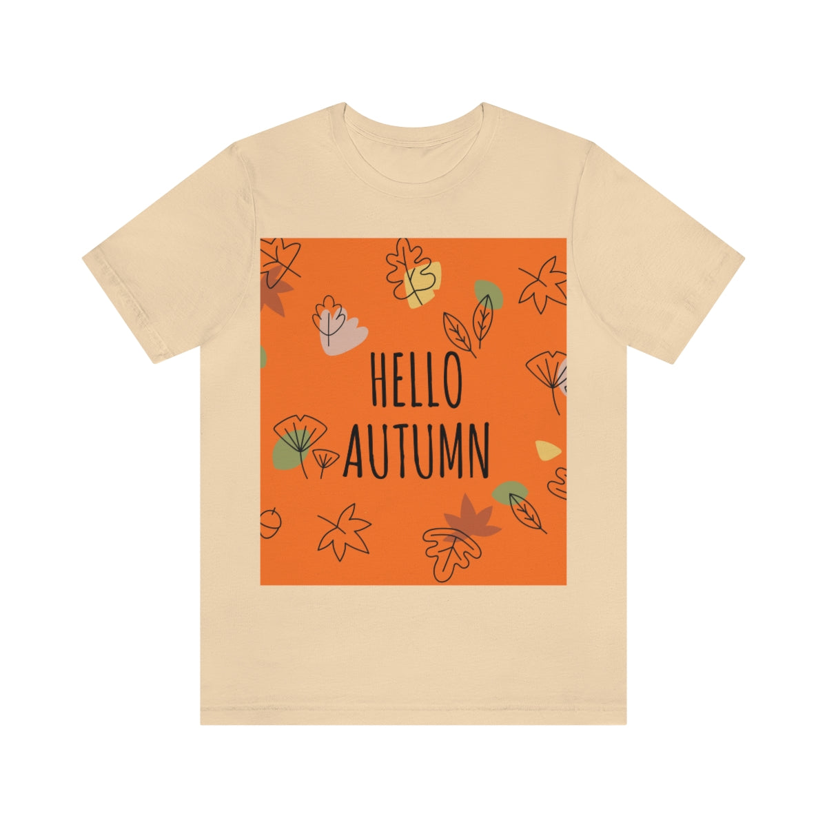 Hello Autumn Minimal Natural Graphic Unisex Jersey Short Sleeve T-Shirt Ichaku [Perfect Gifts Selection]