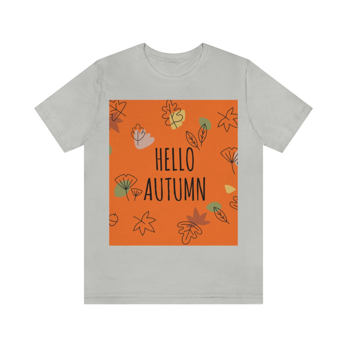 Hello Autumn Minimal Natural Graphic Unisex Jersey Short Sleeve T-Shirt Ichaku [Perfect Gifts Selection]