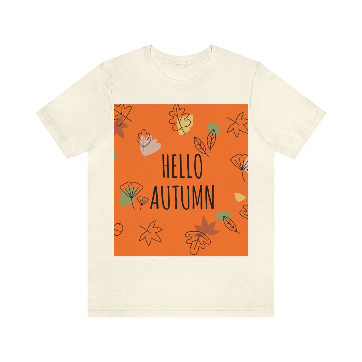 Hello Autumn Minimal Natural Graphic Unisex Jersey Short Sleeve T-Shirt Ichaku [Perfect Gifts Selection]