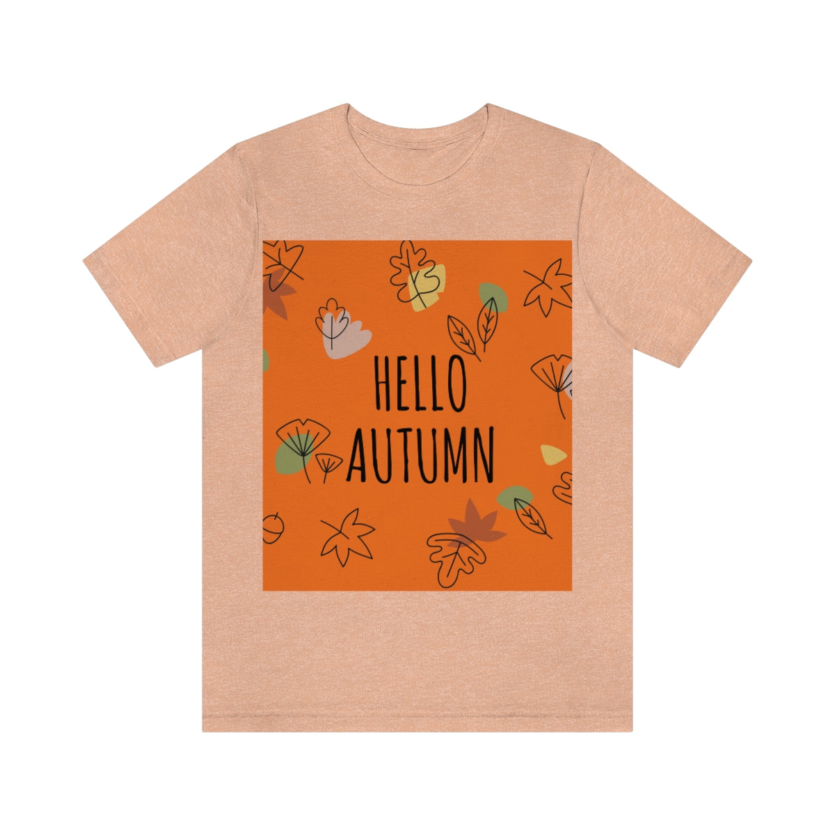 Hello Autumn Minimal Natural Graphic Unisex Jersey Short Sleeve T-Shirt Ichaku [Perfect Gifts Selection]