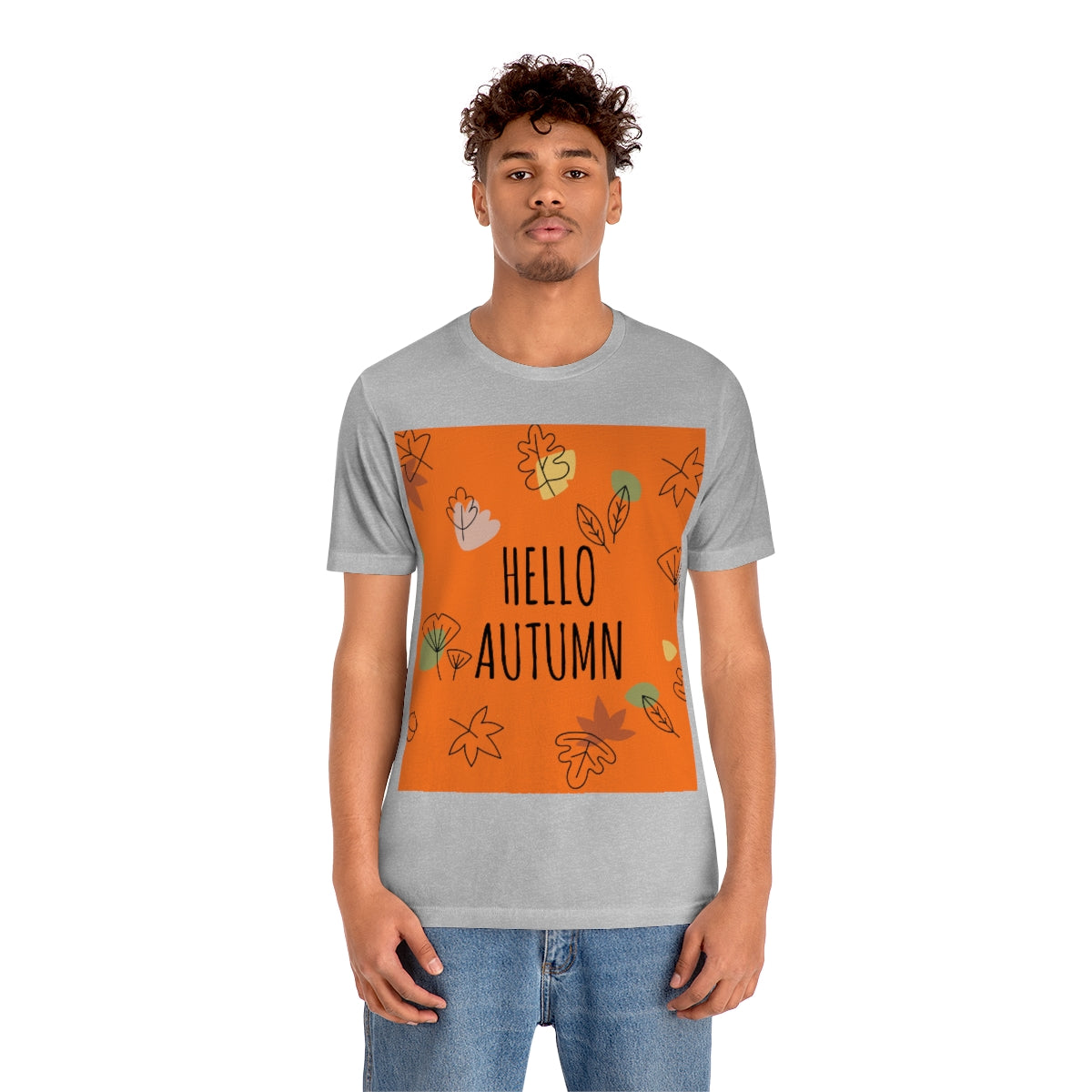 Hello Autumn Minimal Natural Graphic Unisex Jersey Short Sleeve T-Shirt Ichaku [Perfect Gifts Selection]