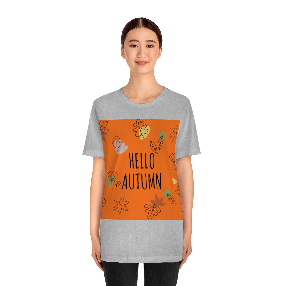 Hello Autumn Minimal Natural Graphic Unisex Jersey Short Sleeve T-Shirt Ichaku [Perfect Gifts Selection]