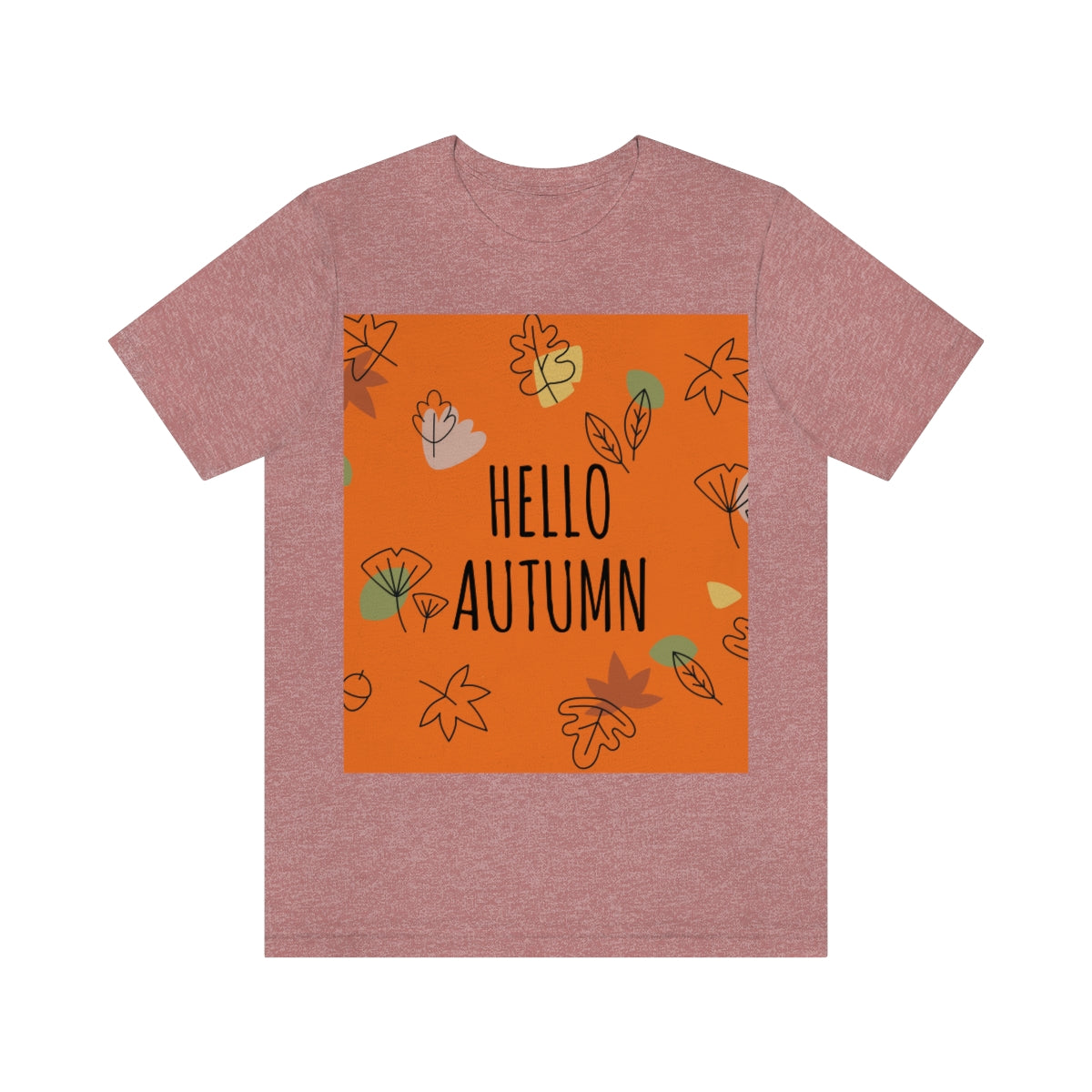 Hello Autumn Minimal Natural Graphic Unisex Jersey Short Sleeve T-Shirt Ichaku [Perfect Gifts Selection]