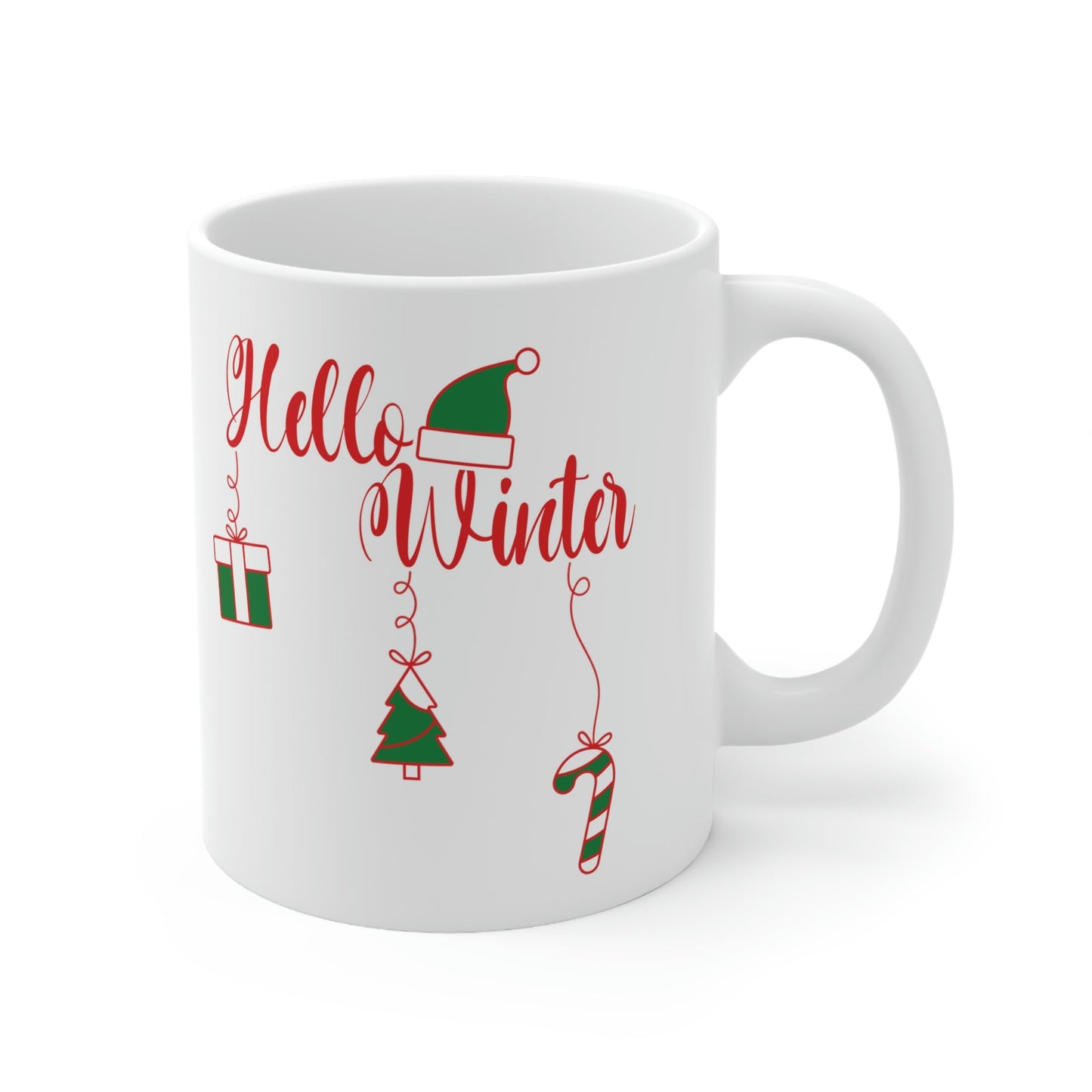 Hello Winter! Christmas Ceramic Mug 11oz Ichaku [Perfect Gifts Selection]