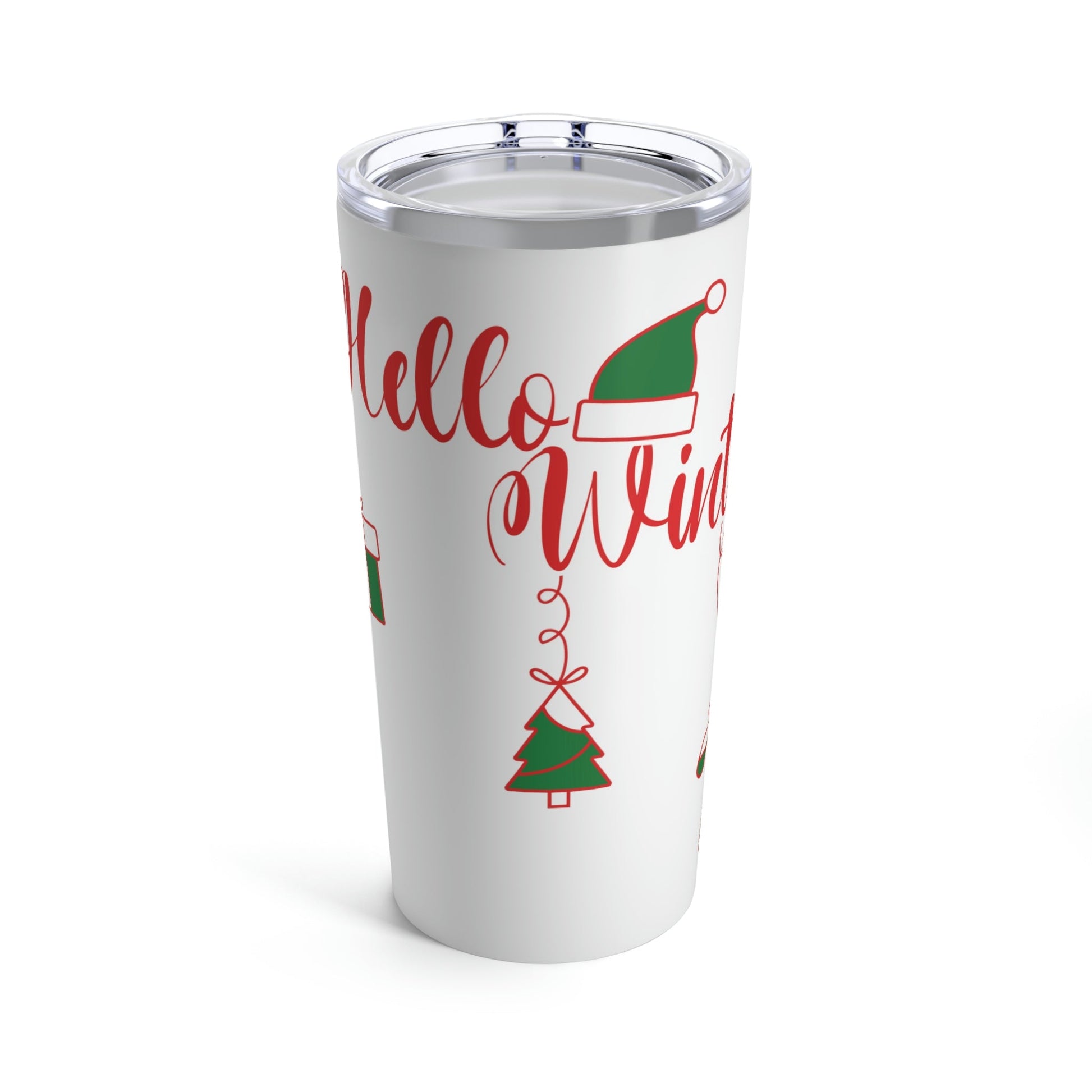 Hello Winter! Christmas Stainless Steel Hot or Cold Vacuum Tumbler 20oz Ichaku [Perfect Gifts Selection]