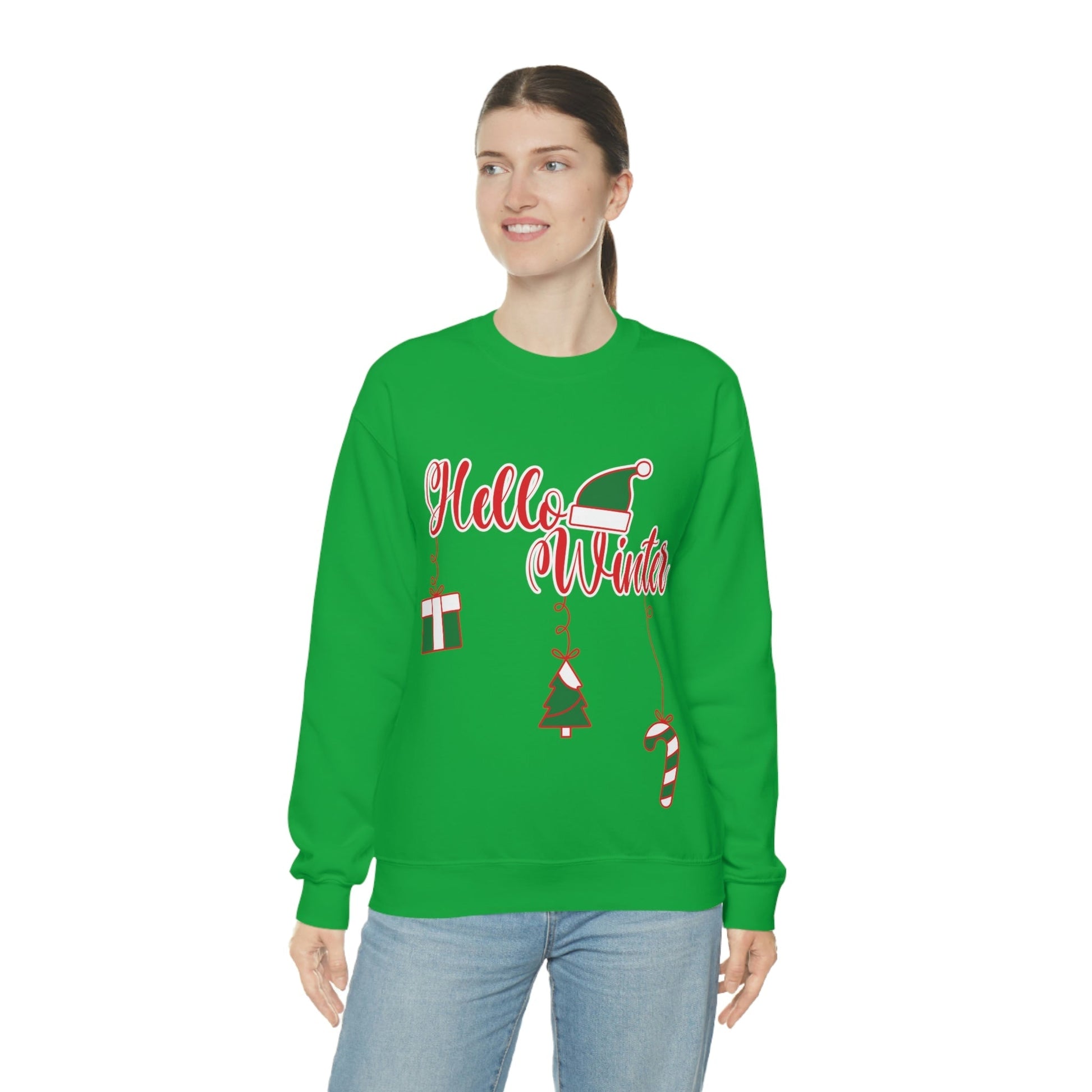 Hello Winter! Holidays are coming! Christmas Gift Unisex Heavy Blend™ Crewneck Sweatshirt Ichaku [Perfect Gifts Selection]