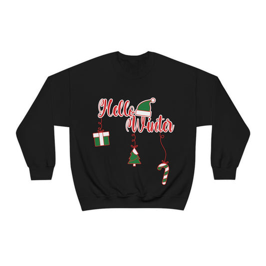 Hello Winter! Holidays are coming! Christmas Gift Unisex Heavy Blend™ Crewneck Sweatshirt Ichaku [Perfect Gifts Selection]