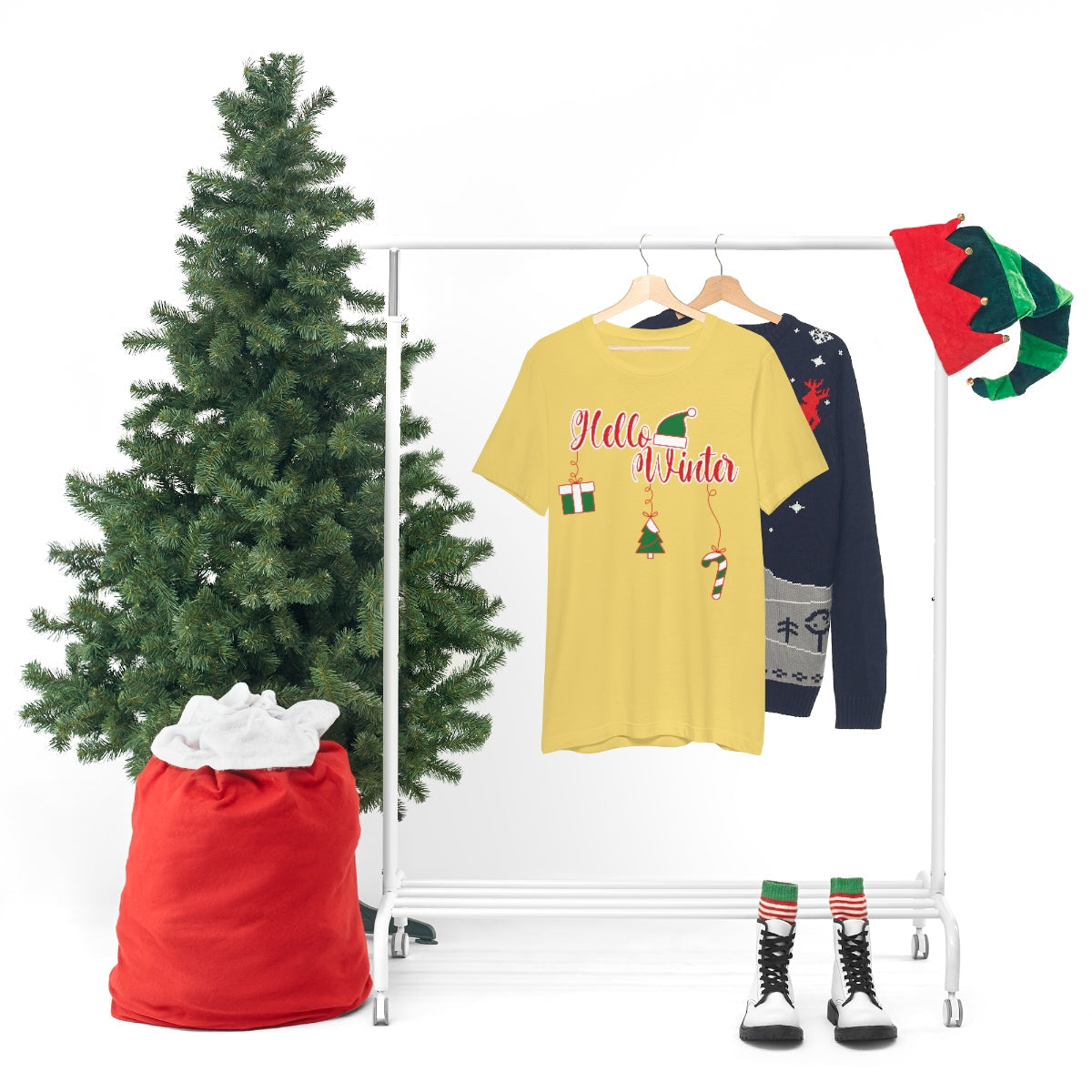 Hello Winter! Holidays are coming! Christmas Gift Unisex Jersey Short Sleeve T-Shirt Ichaku [Perfect Gifts Selection]