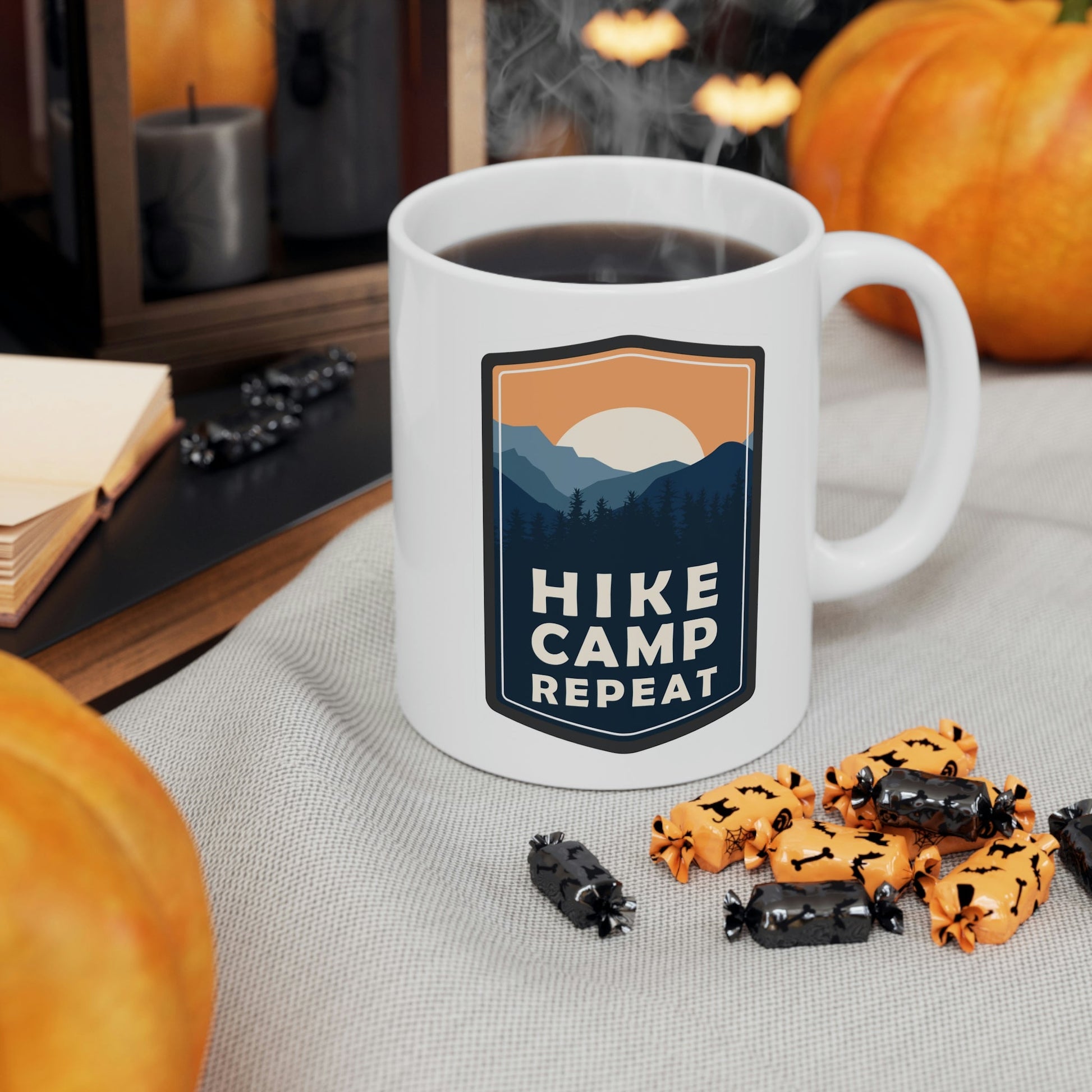 Hike Camp Repeat Hiking Lovers Ceramic Mug 11oz Ichaku [Perfect Gifts Selection]