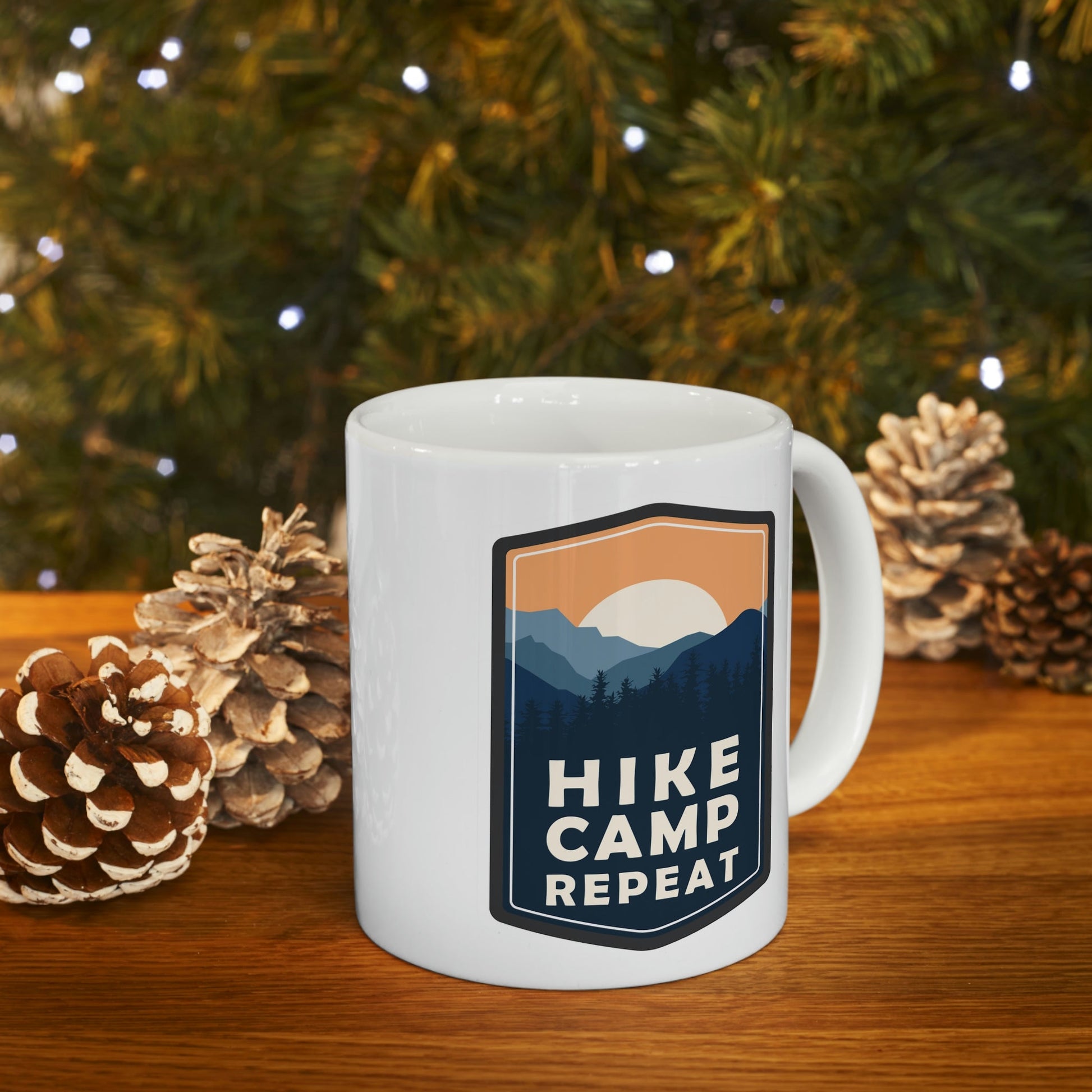 Hike Camp Repeat Hiking Lovers Ceramic Mug 11oz Ichaku [Perfect Gifts Selection]