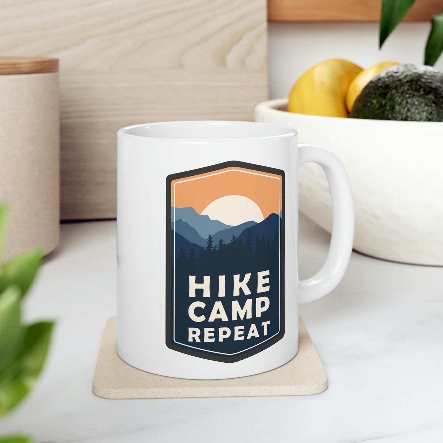 Hike Camp Repeat Hiking Lovers Ceramic Mug 11oz Ichaku [Perfect Gifts Selection]