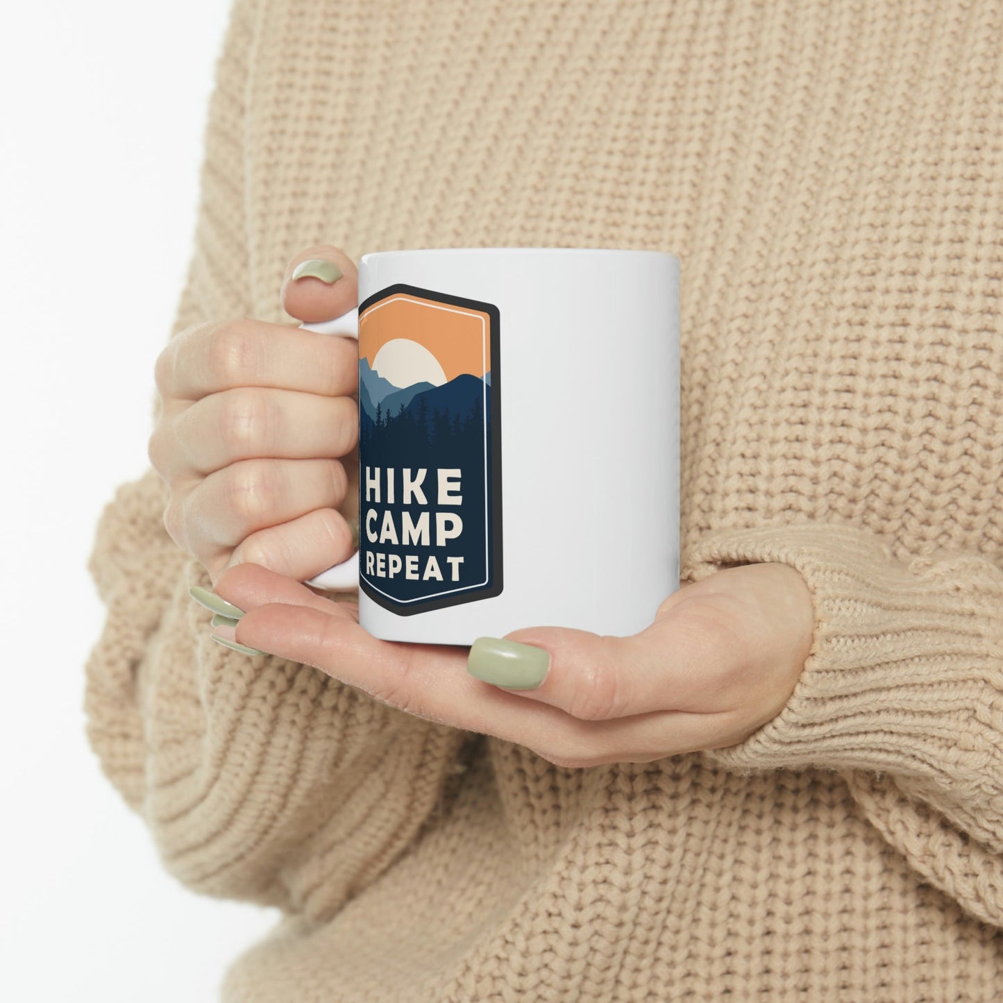 Hike Camp Repeat Hiking Lovers Ceramic Mug 11oz Ichaku [Perfect Gifts Selection]