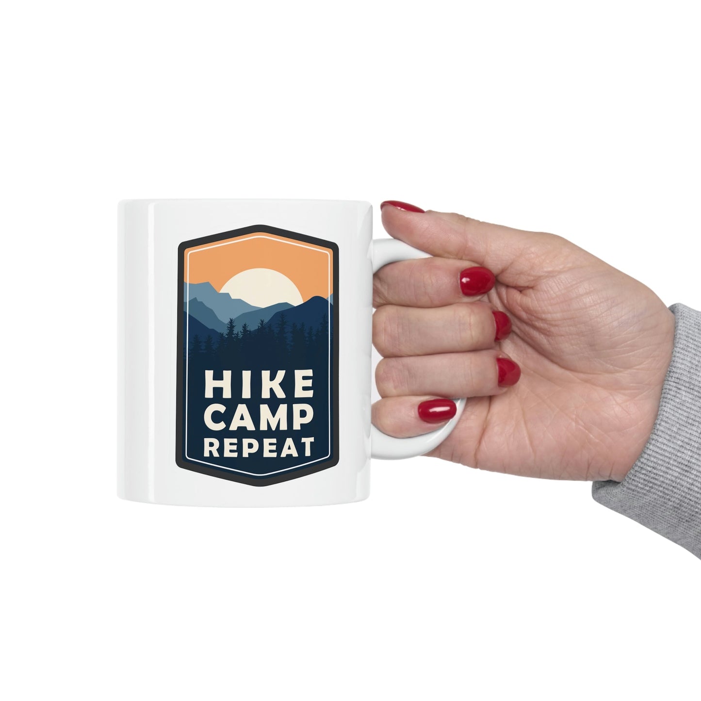 Hike Camp Repeat Hiking Lovers Ceramic Mug 11oz Ichaku [Perfect Gifts Selection]