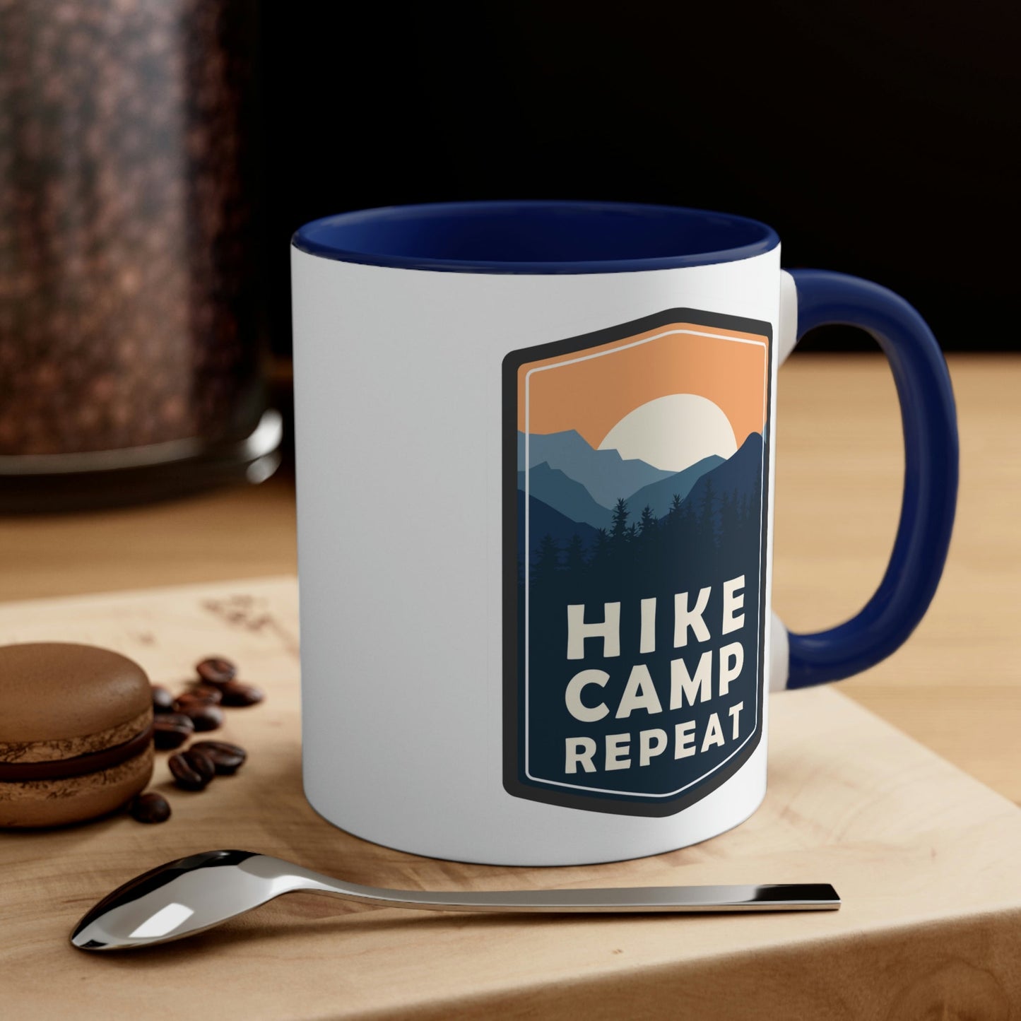 Hike Camp Repeat Hiking Lovers Classic Accent Coffee Mug 11oz Ichaku [Perfect Gifts Selection]