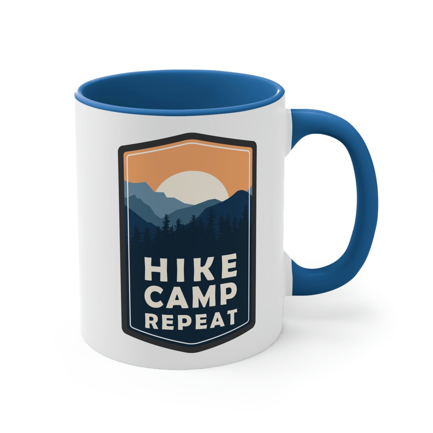Hike Camp Repeat Hiking Lovers Classic Accent Coffee Mug 11oz Ichaku [Perfect Gifts Selection]