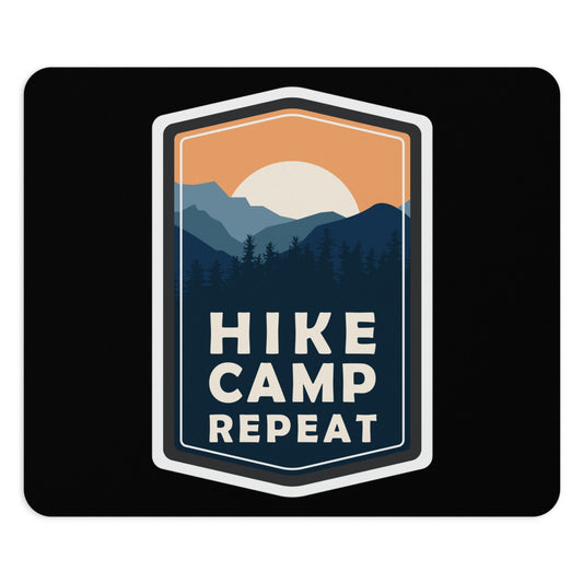 Hike Camp Repeat Hiking Lovers Graphic Ergonomic Non-slip Creative Design Mouse Pad Ichaku [Perfect Gifts Selection]