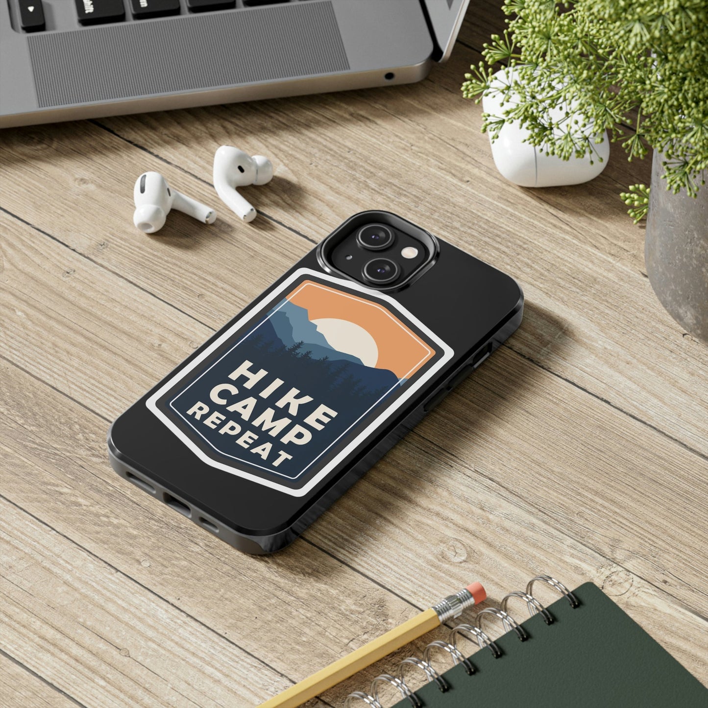 Hike Camp Repeat Hiking Lovers Graphic Tough Phone Cases Case-Mate Ichaku [Perfect Gifts Selection]