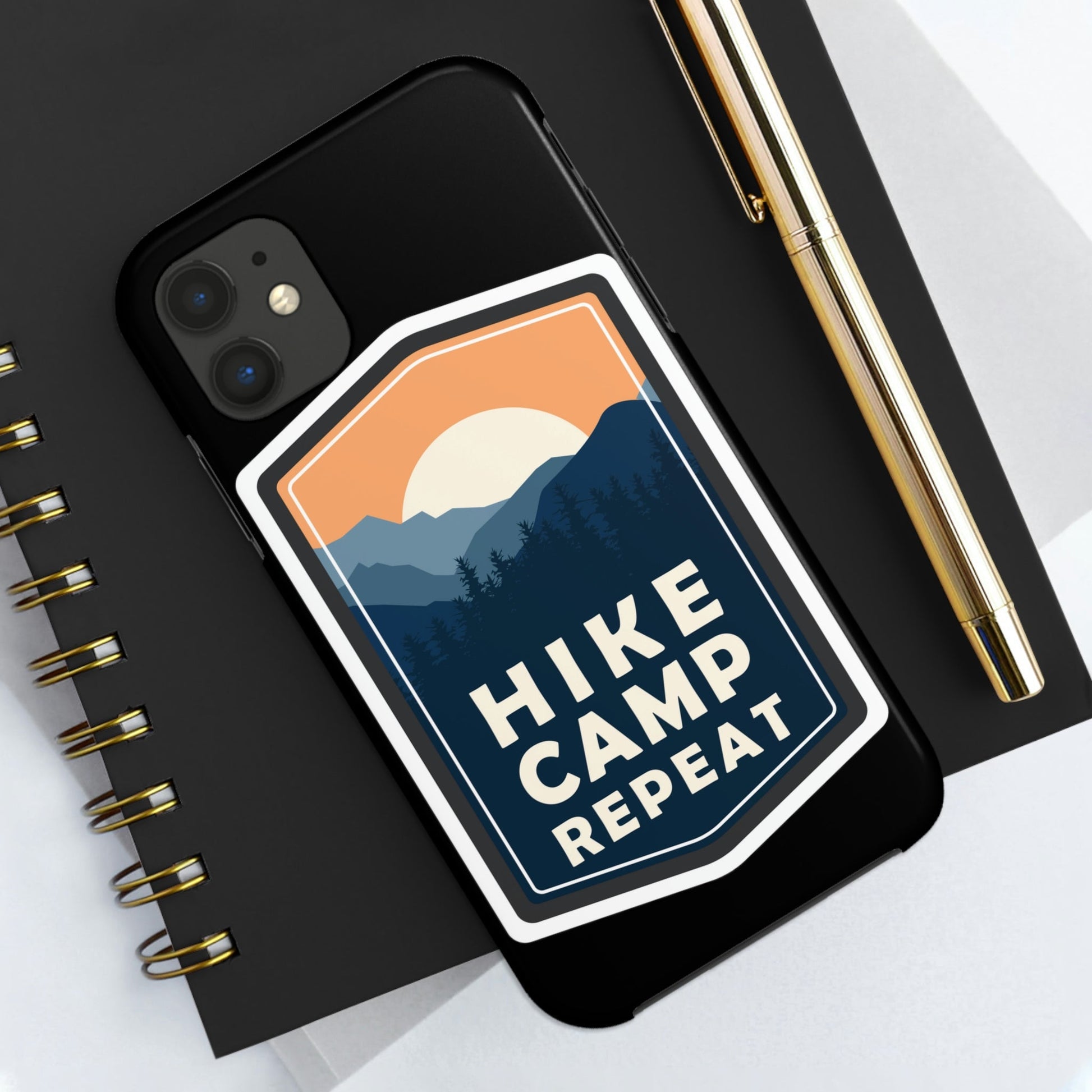 Hike Camp Repeat Hiking Lovers Graphic Tough Phone Cases Case-Mate Ichaku [Perfect Gifts Selection]