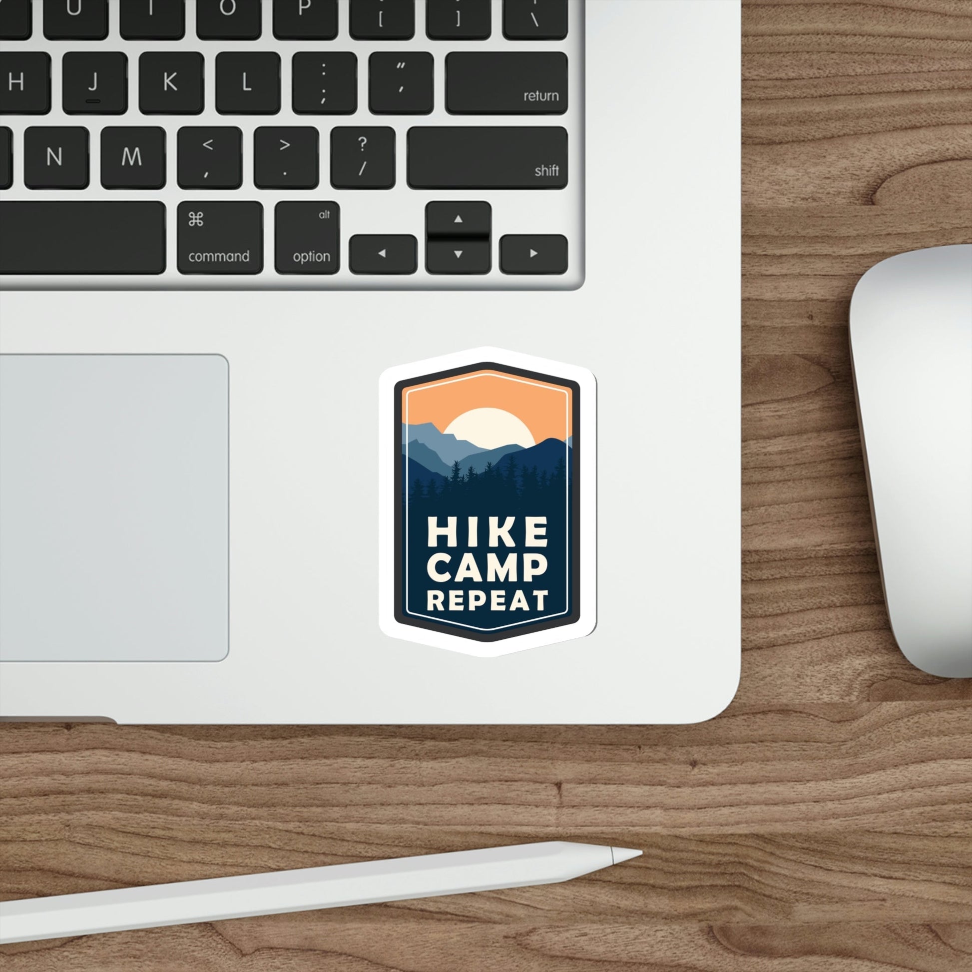 Hike Camp Repeat Hiking Lovers Slogan Die-Cut Sticker Ichaku [Perfect Gifts Selection]