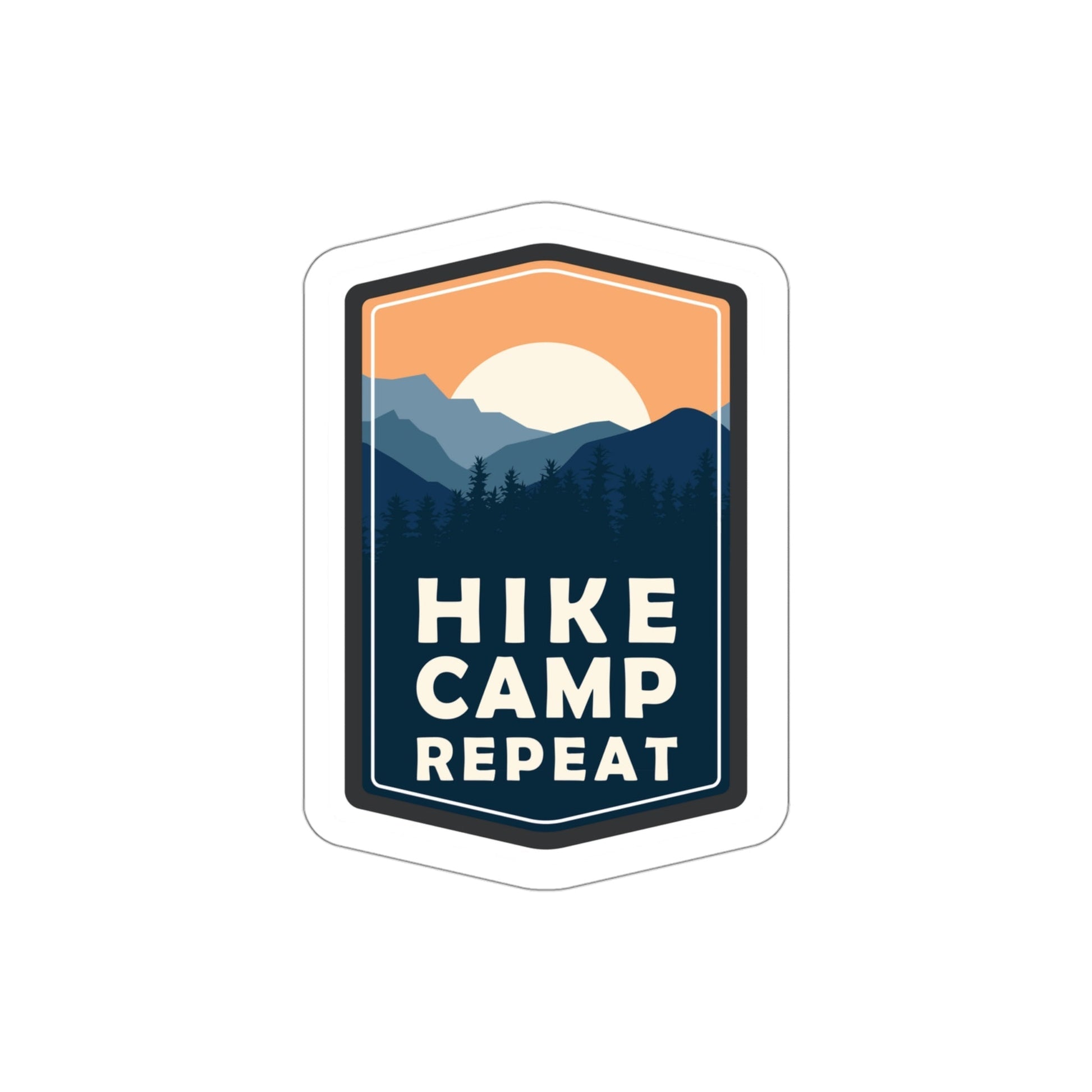 Hike Camp Repeat Hiking Lovers Slogan Die-Cut Sticker Ichaku [Perfect Gifts Selection]