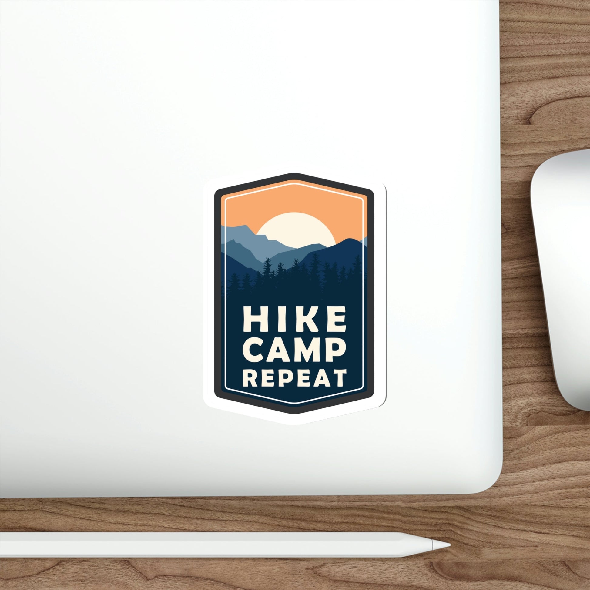 Hike Camp Repeat Hiking Lovers Slogan Die-Cut Sticker Ichaku [Perfect Gifts Selection]