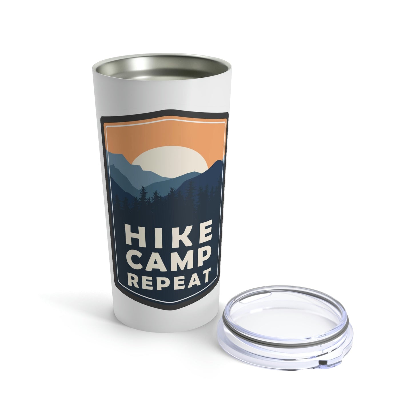 Hike Camp Repeat Hiking Lovers Stainless Steel Hot or Cold Vacuum Tumbler 20oz Ichaku [Perfect Gifts Selection]