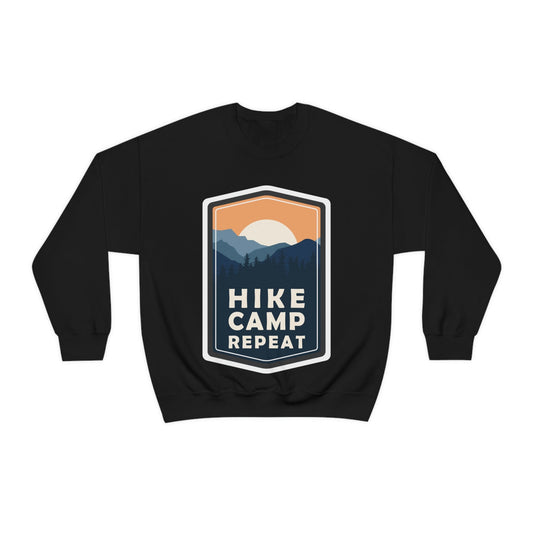 Hike Camp Repeat Hiking Lovers Unisex Heavy Blend™ Crewneck Sweatshirt Ichaku [Perfect Gifts Selection]