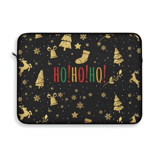 Ho Ho Ho Magic Christmas Gift Gold Laptop Sleeve Ichaku [Perfect Gifts Selection]