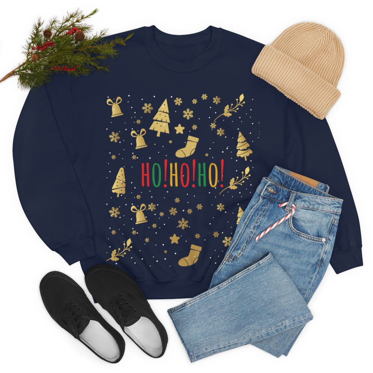 Ho Ho Ho Magic Christmas Gift Unisex Heavy Blend™ Crewneck Sweatshirt Ichaku [Perfect Gifts Selection]