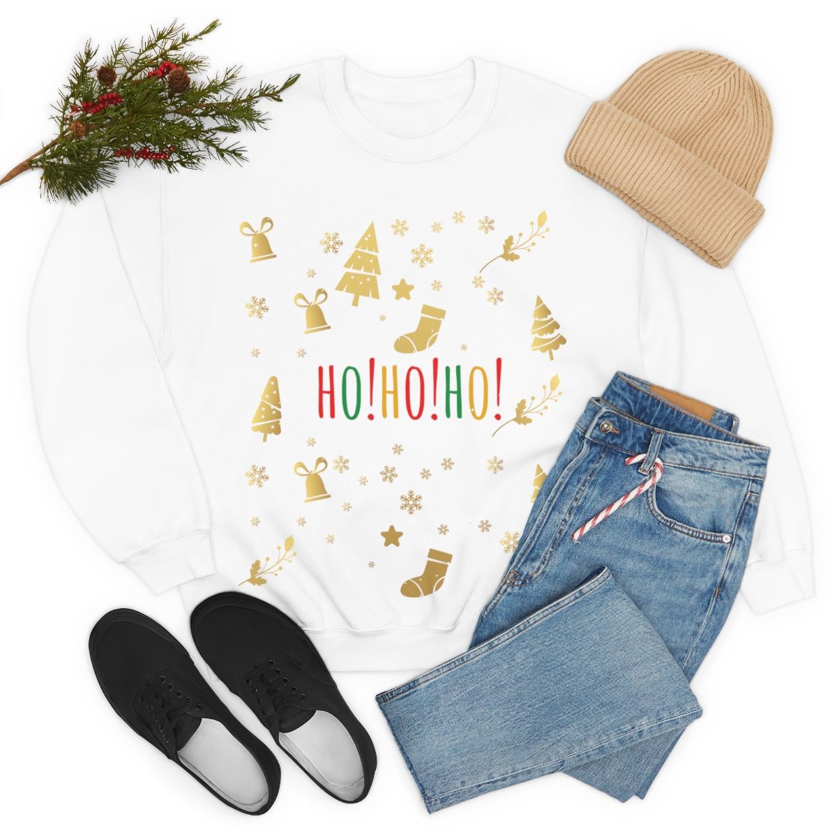 Ho Ho Ho Magic Christmas Gift Unisex Heavy Blend™ Crewneck Sweatshirt Ichaku [Perfect Gifts Selection]