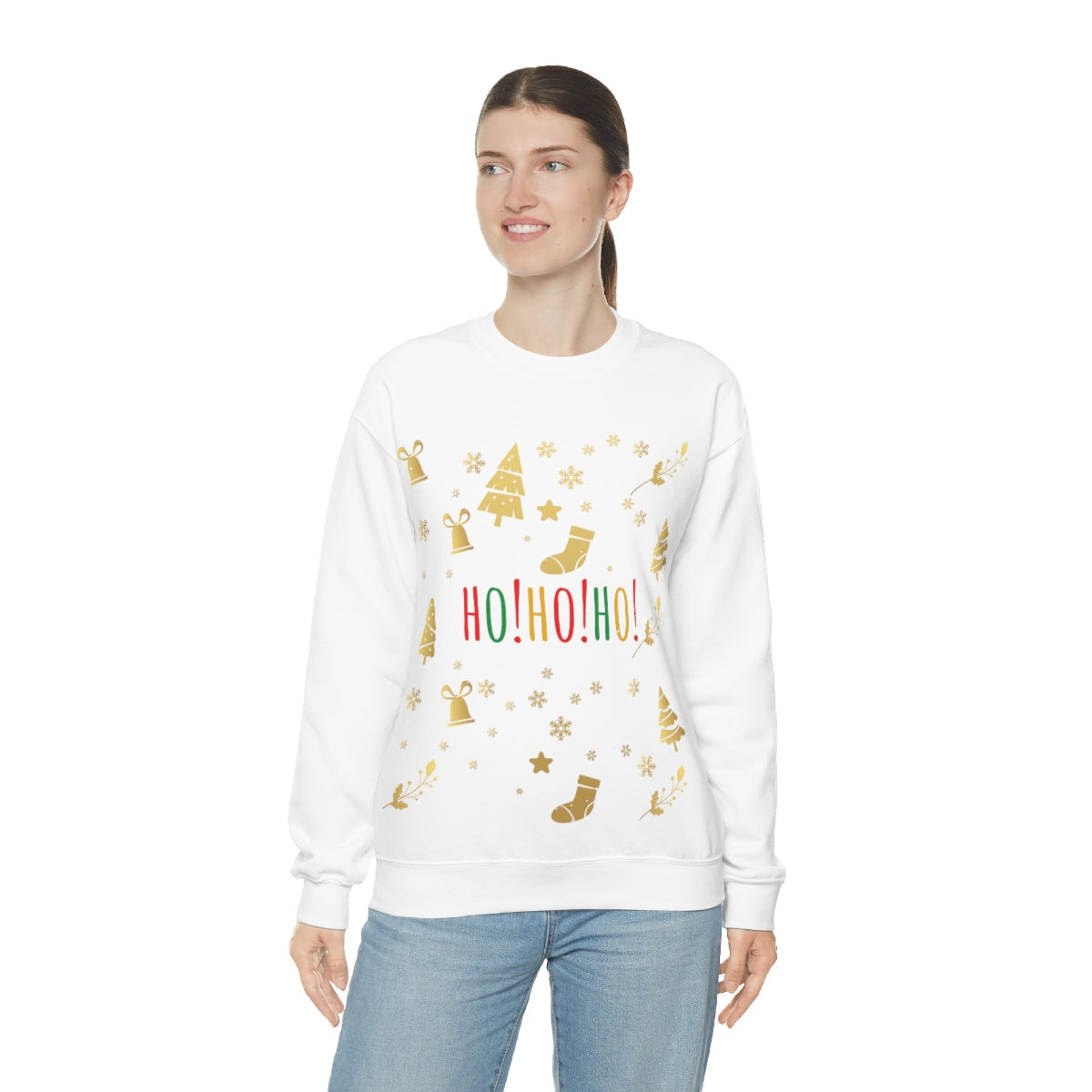 Ho Ho Ho Magic Christmas Gift Unisex Heavy Blend™ Crewneck Sweatshirt Ichaku [Perfect Gifts Selection]