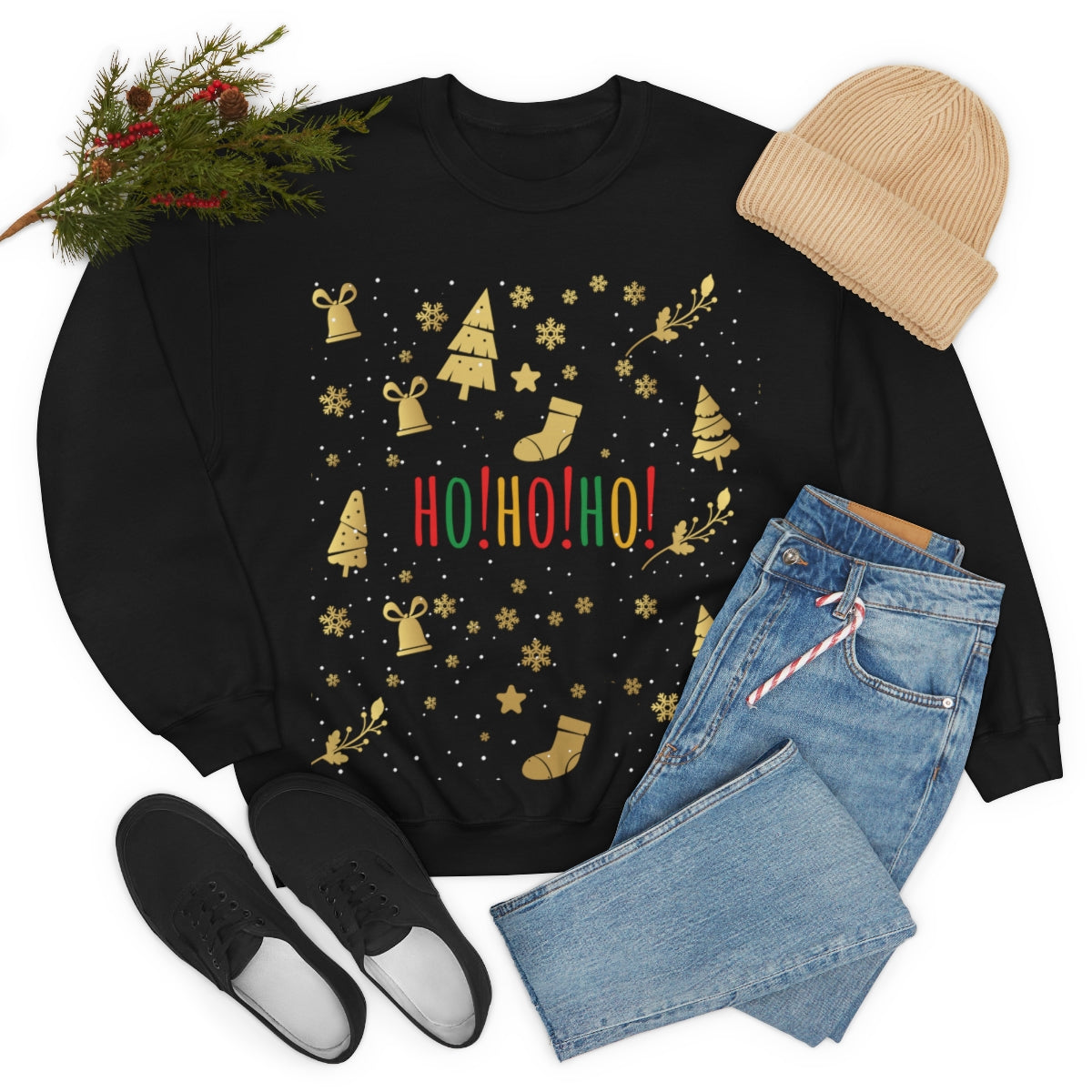 Ho Ho Ho Magic Christmas Gift Unisex Heavy Blend™ Crewneck Sweatshirt Ichaku [Perfect Gifts Selection]