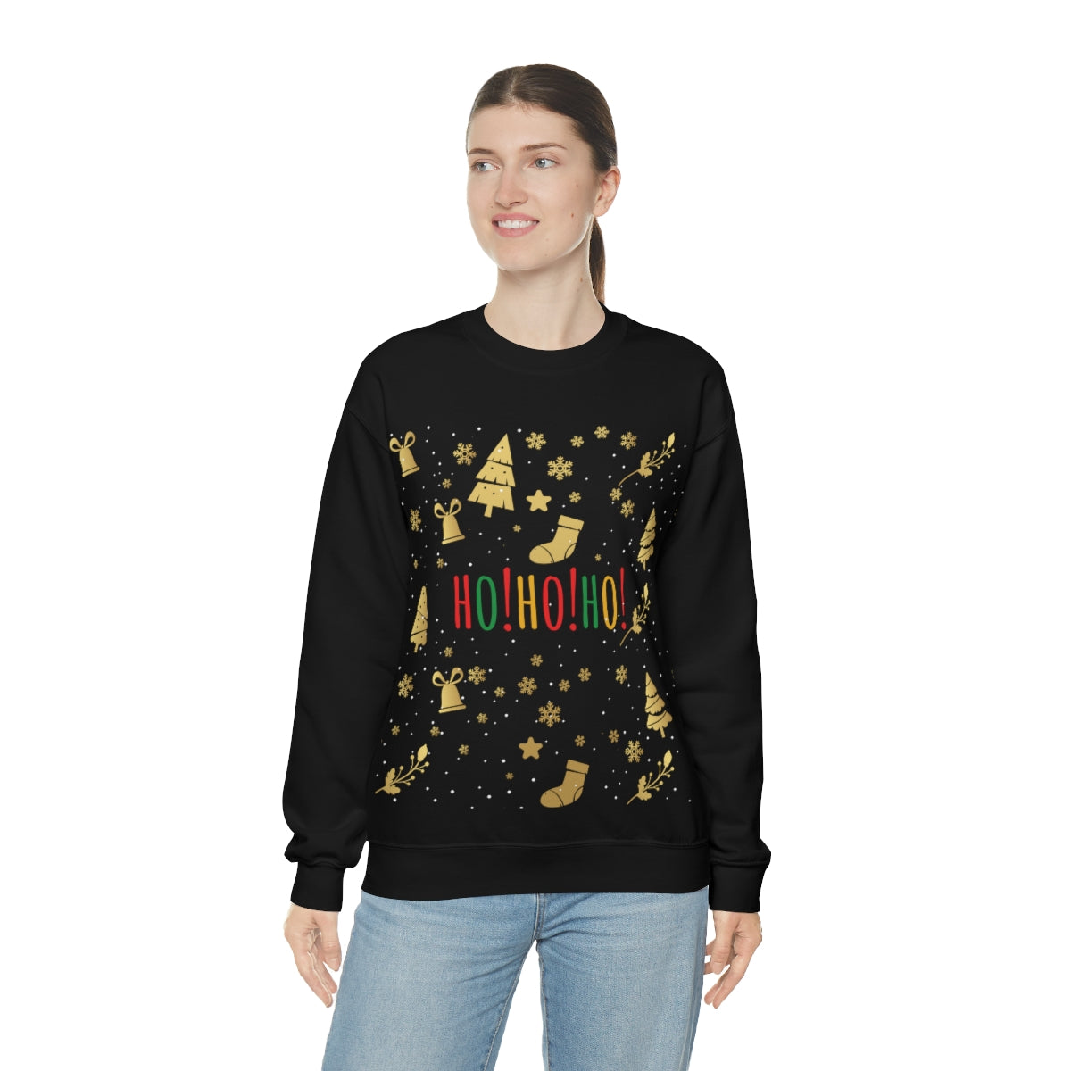 Ho Ho Ho Magic Christmas Gift Unisex Heavy Blend™ Crewneck Sweatshirt Ichaku [Perfect Gifts Selection]