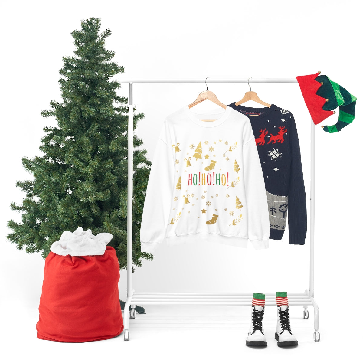 Ho Ho Ho Magic Christmas Gift Unisex Heavy Blend™ Crewneck Sweatshirt Ichaku [Perfect Gifts Selection]