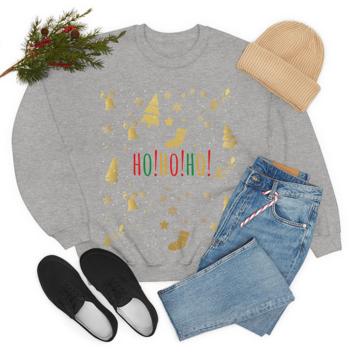 Ho Ho Ho Magic Christmas Gift Unisex Heavy Blend™ Crewneck Sweatshirt Ichaku [Perfect Gifts Selection]