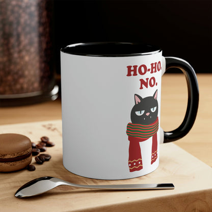 Ho Ho Ho Merry Christmas Cat Lovers Funny Slogan Classic Accent Coffee Mug 11oz Ichaku [Perfect Gifts Selection]