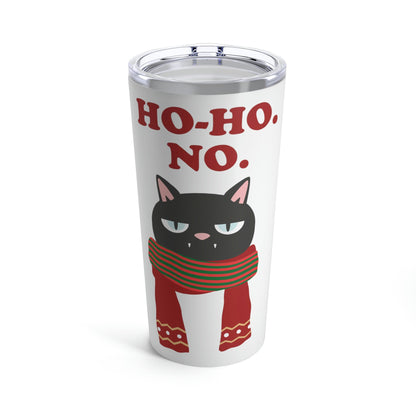 Ho Ho Ho Merry Christmas Cat Lovers Funny Slogan Stainless Steel Hot or Cold Vacuum Tumbler 20oz Ichaku [Perfect Gifts Selection]