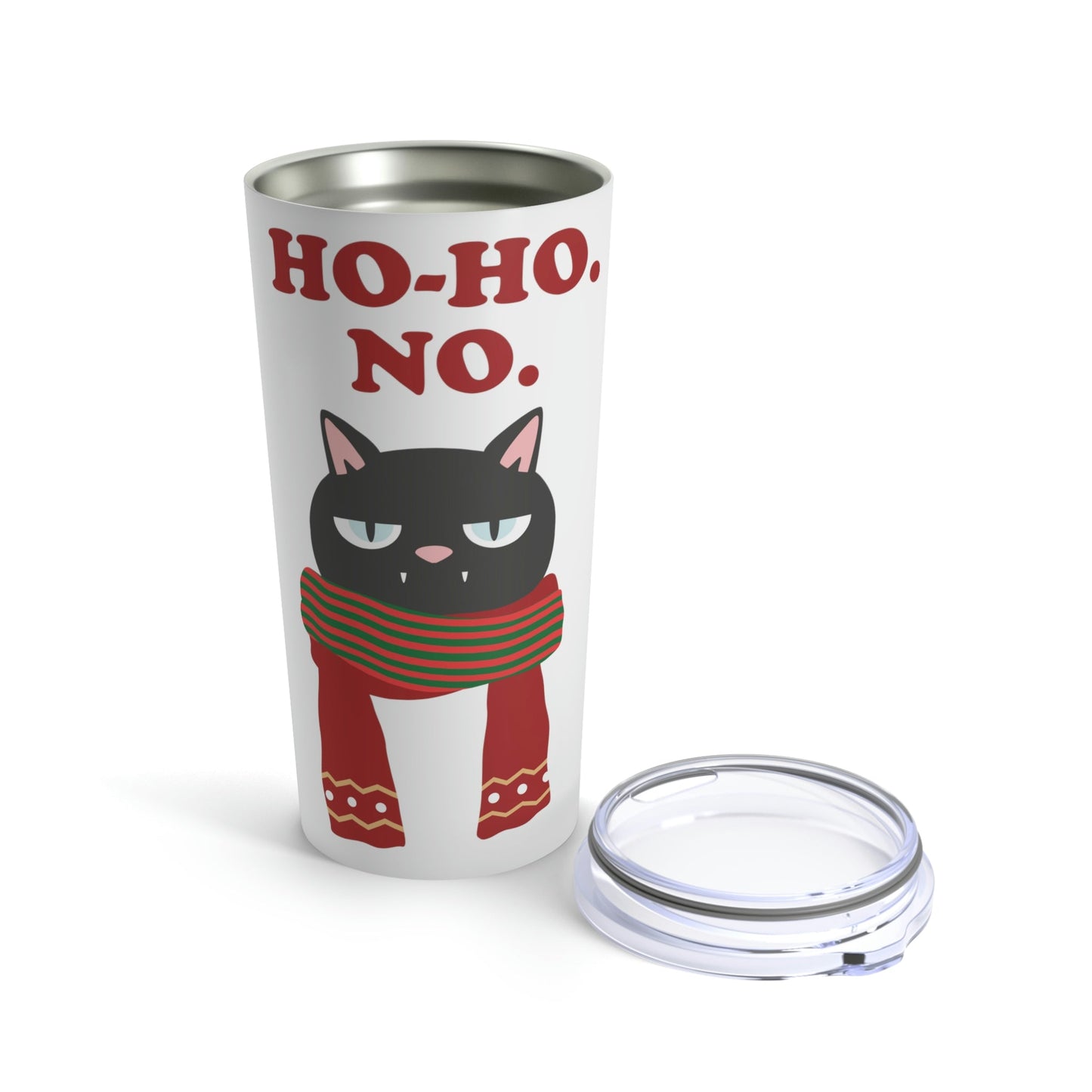 Ho Ho Ho Merry Christmas Cat Lovers Funny Slogan Stainless Steel Hot or Cold Vacuum Tumbler 20oz Ichaku [Perfect Gifts Selection]