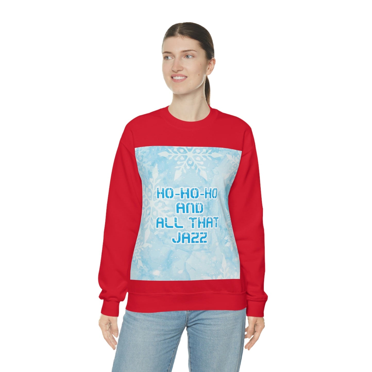 Ho Ho Ho Time And All That Jazz Snowflake Motivation Slogan Unisex Heavy Blend™ Crewneck Sweatshirt Ichaku [Perfect Gifts Selection]