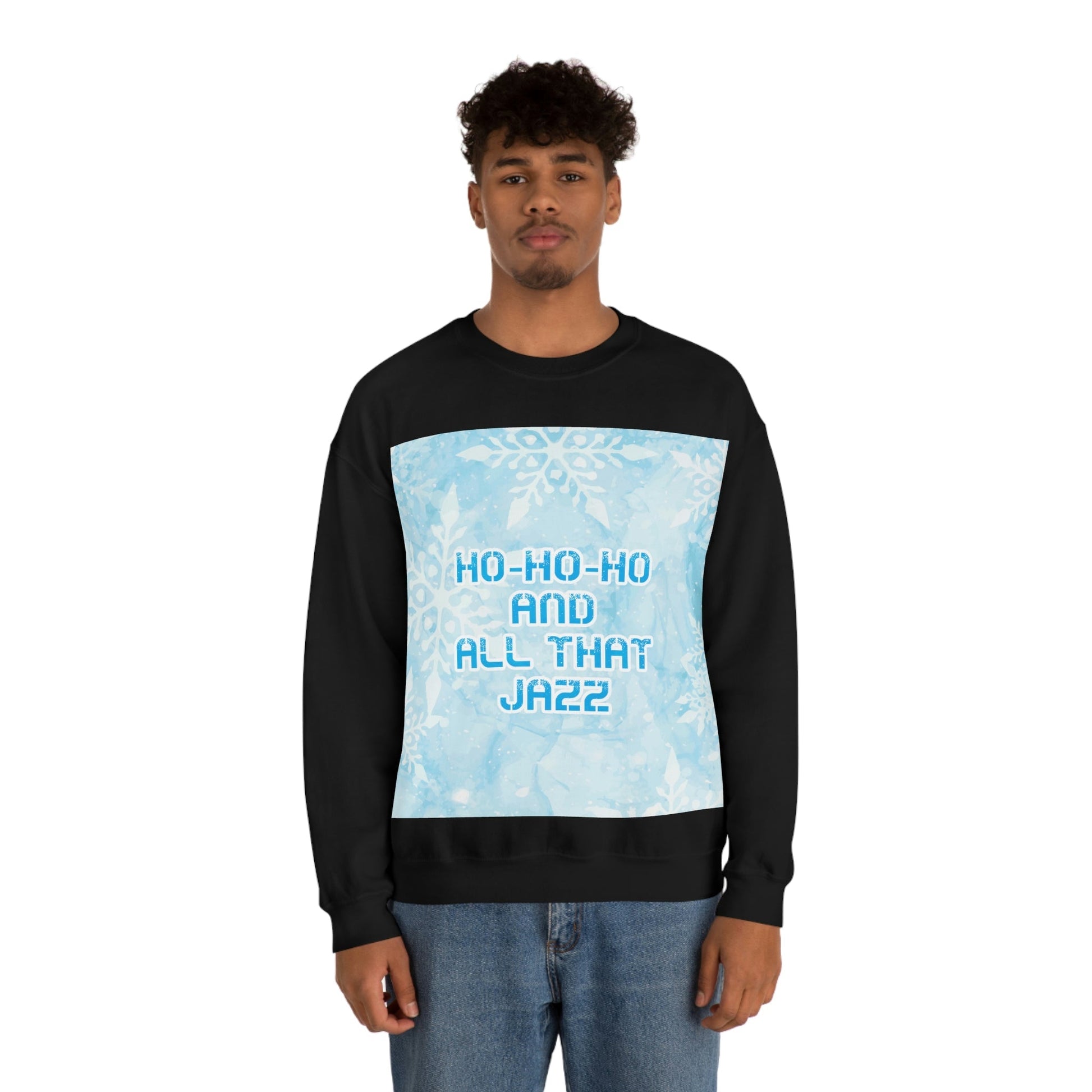 Ho Ho Ho Time And All That Jazz Snowflake Motivation Slogan Unisex Heavy Blend™ Crewneck Sweatshirt Ichaku [Perfect Gifts Selection]