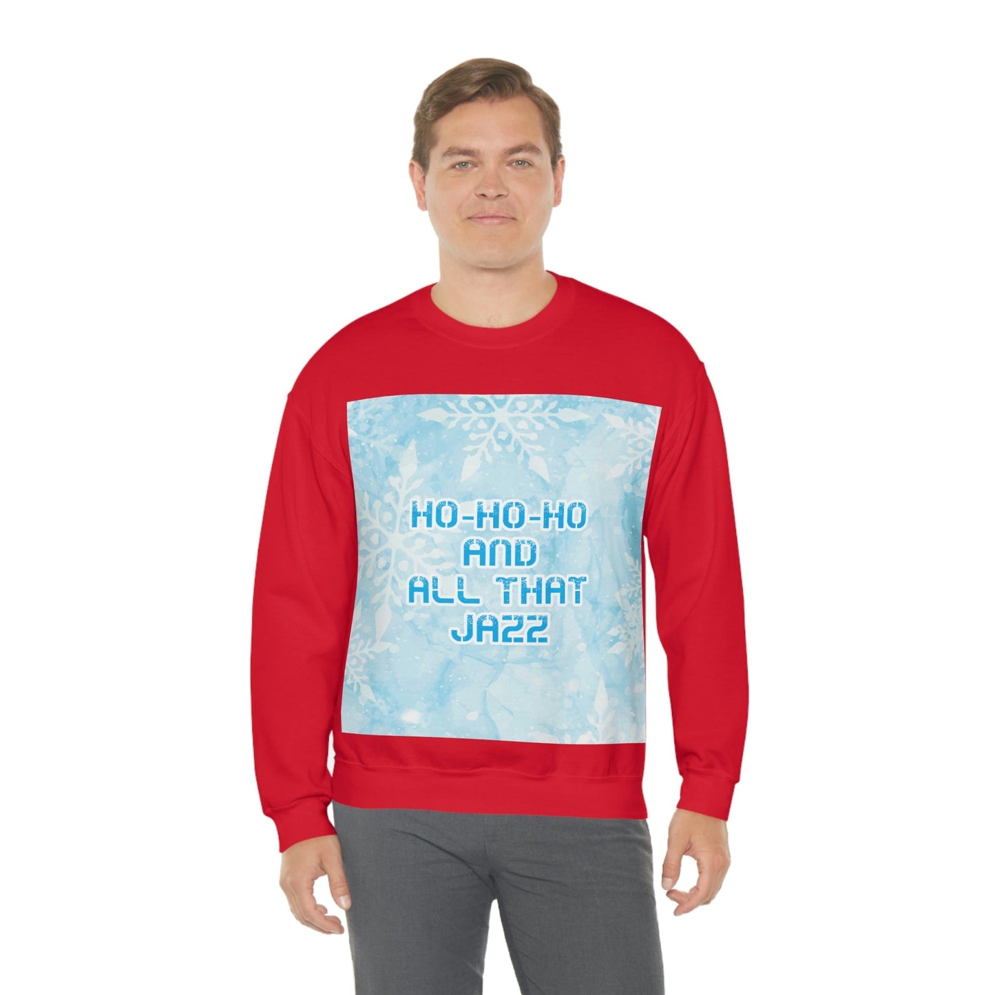 Ho Ho Ho Time And All That Jazz Snowflake Motivation Slogan Unisex Heavy Blend™ Crewneck Sweatshirt Ichaku [Perfect Gifts Selection]