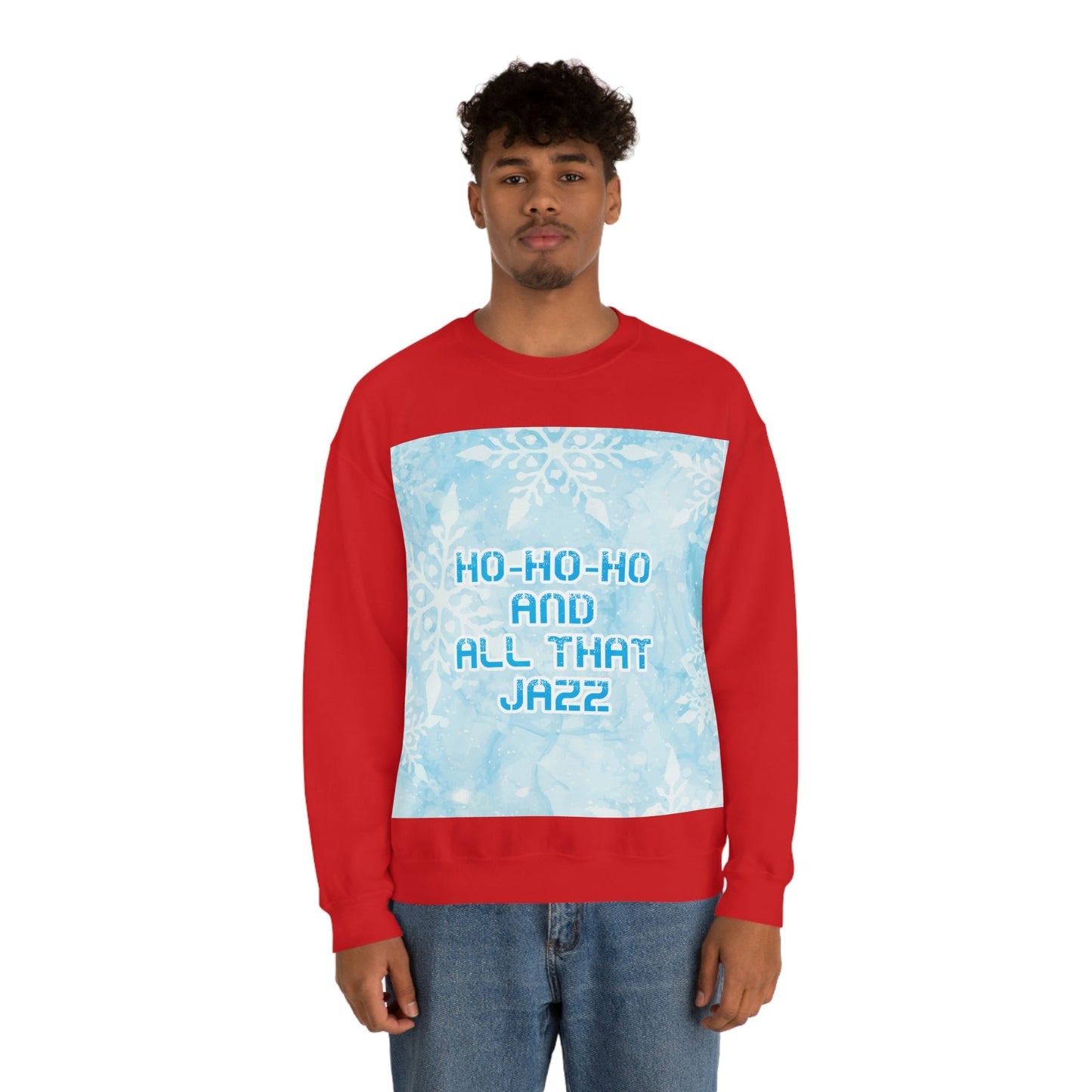 Ho Ho Ho Time And All That Jazz Snowflake Motivation Slogan Unisex Heavy Blend™ Crewneck Sweatshirt Ichaku [Perfect Gifts Selection]