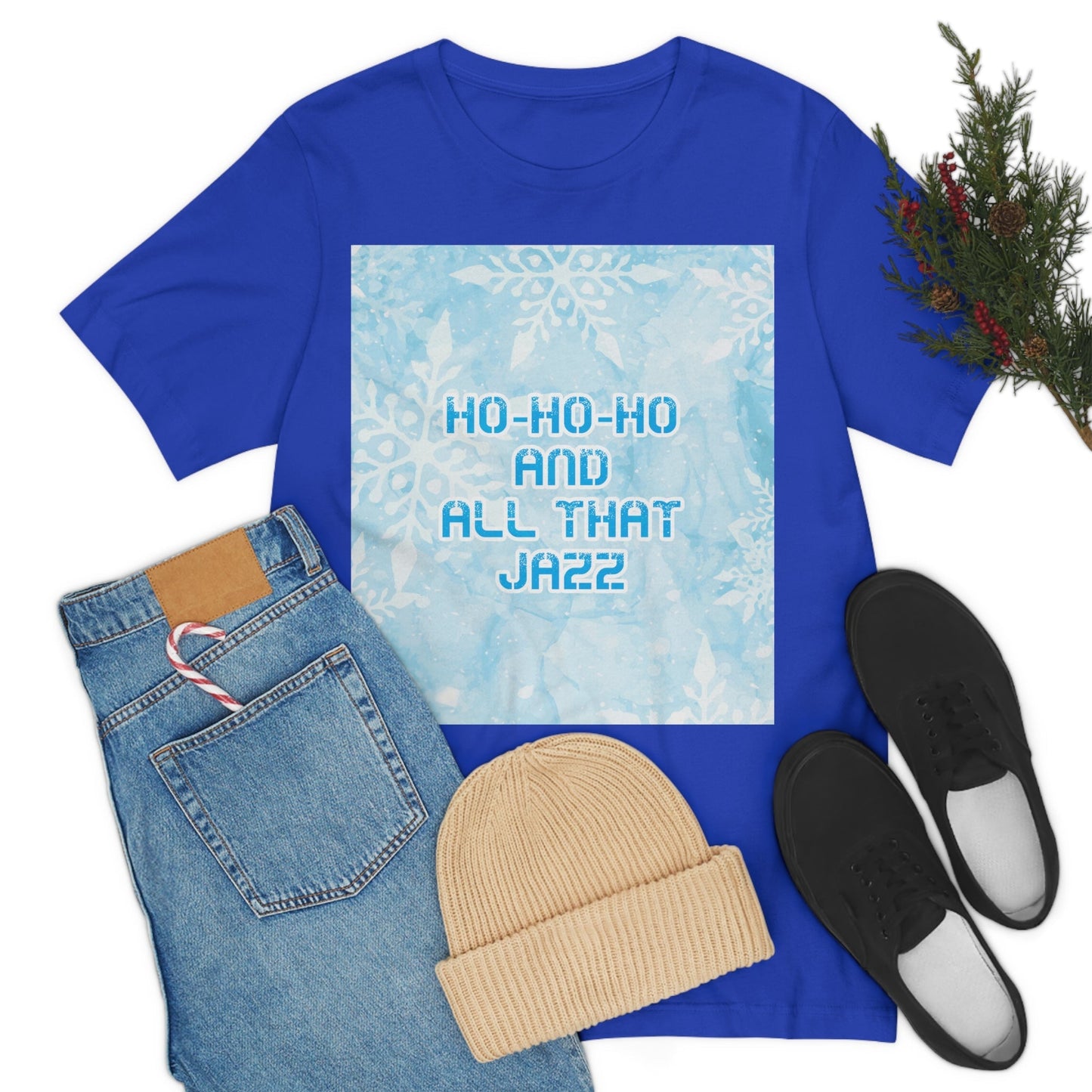 Ho Ho Ho Time And All That Jazz Snowflake Motivation Slogan Unisex Jersey Short Sleeve T-Shirt Ichaku [Perfect Gifts Selection]