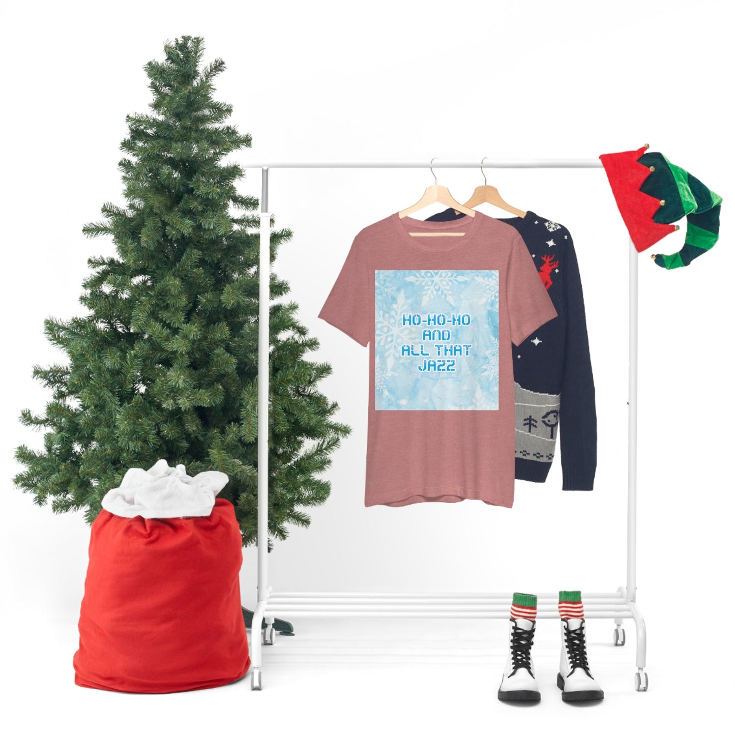 Ho Ho Ho Time And All That Jazz Snowflake Motivation Slogan Unisex Jersey Short Sleeve T-Shirt Ichaku [Perfect Gifts Selection]