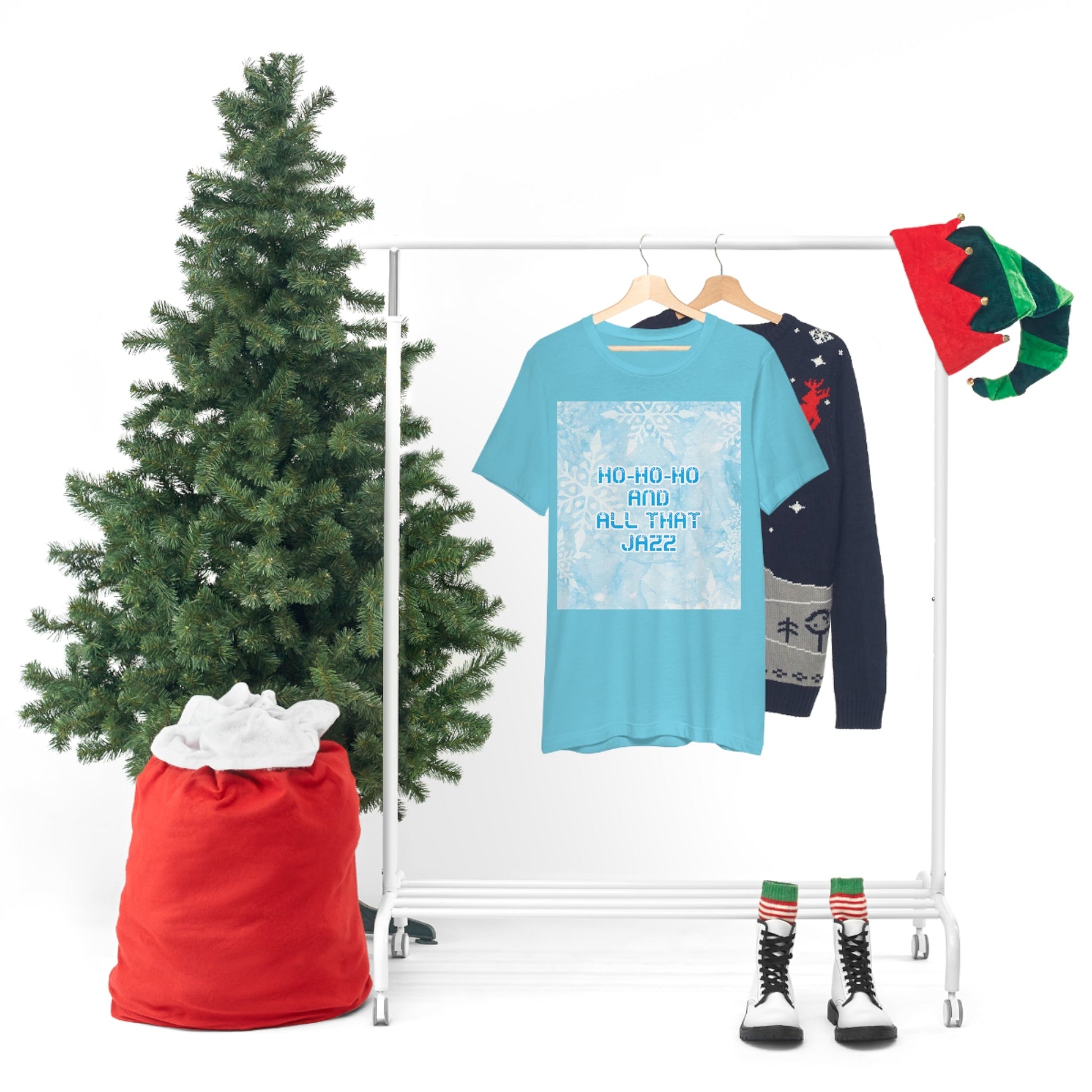 Ho Ho Ho Time And All That Jazz Snowflake Motivation Slogan Unisex Jersey Short Sleeve T-Shirt Ichaku [Perfect Gifts Selection]