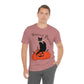 Hocus Pocus Halloween Black Cat Watching Unisex Jersey Short Sleeve T-Shirt Ichaku [Perfect Gifts Selection]