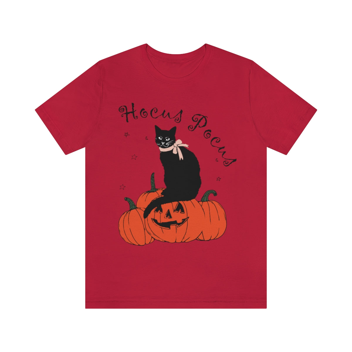 Hocus Pocus Halloween Black Cat Watching Unisex Jersey Short Sleeve T-Shirt Ichaku [Perfect Gifts Selection]