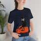 Hocus Pocus Halloween Black Cat Watching Unisex Jersey Short Sleeve T-Shirt Ichaku [Perfect Gifts Selection]